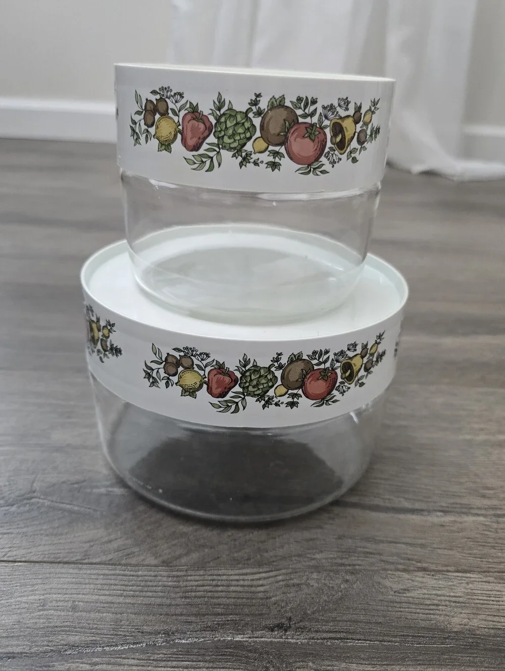 Pyrex Spice of Life See 'N Store Canisters Set Of 2 Retro Vintage Decor